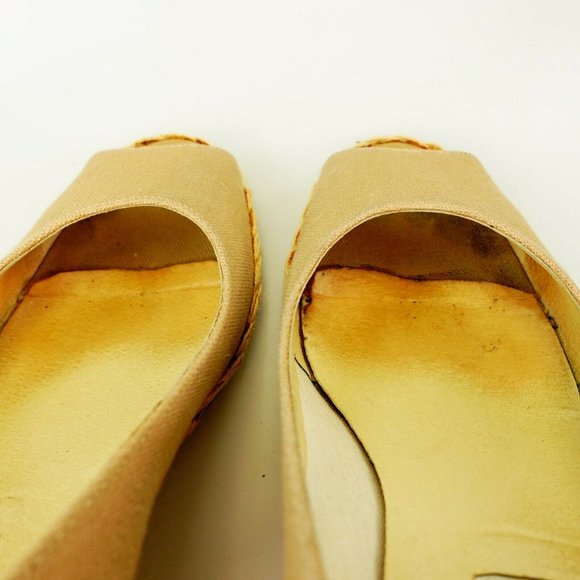 Beige Wedge 8 38.5 Womens Shoes Sandals Casual Slip On Heels Beige Mules‎ Calo - Picture 9 of 12